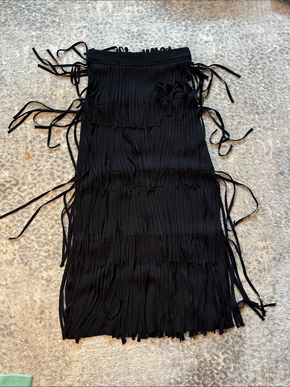 Simon Miller Black Fringe Midi Skirt